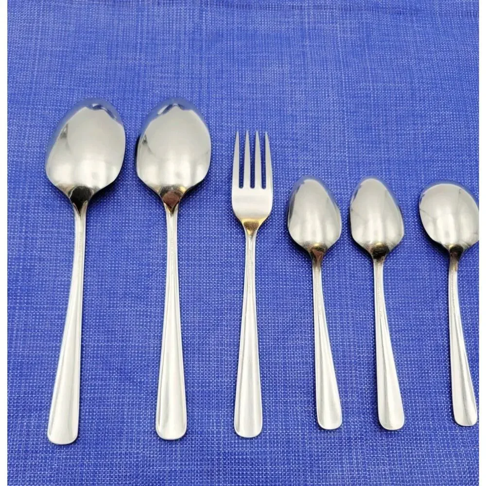 Lot of 6 Oneida Oceanic Spoon Fork Stainless Flatware Vtg